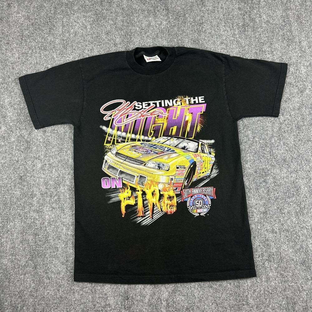 VINTAGE 1998 Jeff Gordon NASCAR 50th Anniversary Shirt Double Sided Medium